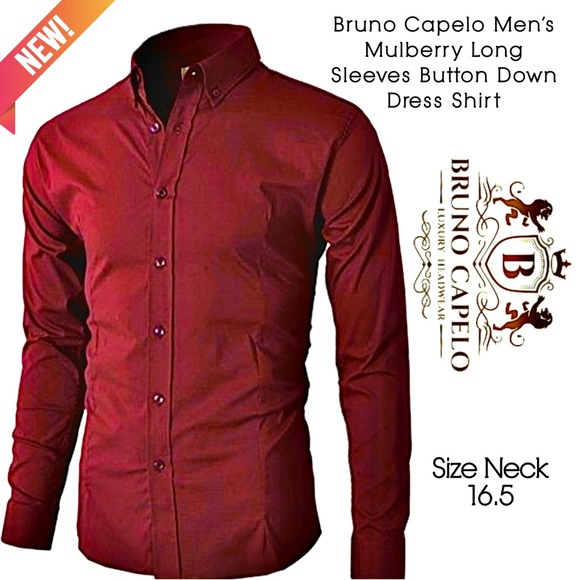Bruno Capelo Other - Bruno Capelo Men’s Mulberry Long Sleeves Button Down Dress Shirt